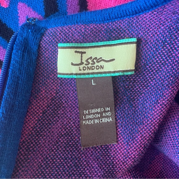 Issa London Knit Sleeveless Diamond Pattern Fit and Flare Skater Dress Med/Large - Picture 8 of 8